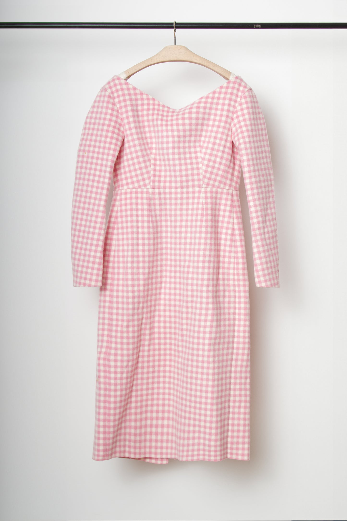 Prada Gingham Off The Shoulder Dress