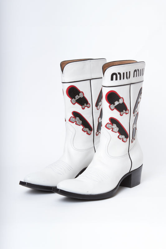 Custom Miu Miu Skateboard Cowboy Boots